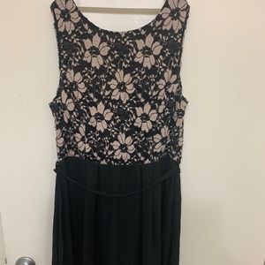 Low Back Floral A-Line Dress with Bow